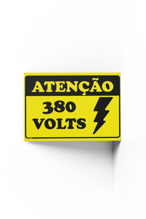 Placa ATENÇÃO 380V 30x20x0,1cm