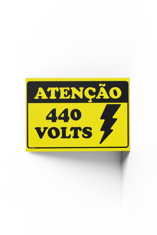 Placa ATENÇÃO 440V 30x20x0,1cm