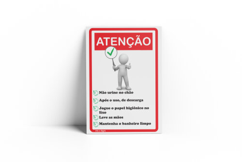 PLACA PARA BANHEIRO 10x15x0,1cm