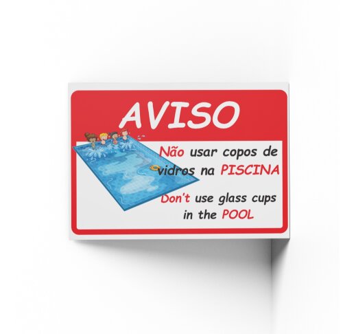 PLACA AVISO DE PISCINA 10x15x0,1cm