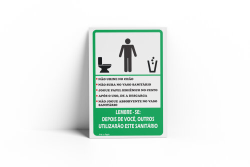 PLACA DE AVISO PARA BANHEIRO 10x15x0,1cm