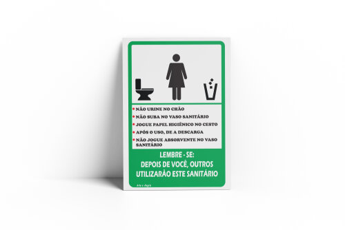 PLACA DE AVISO PARA BANHEIRO 10x15x0,1cm