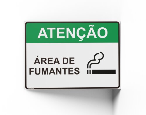 Placa PERMITIDO FUMAR 18x25x0,1cm