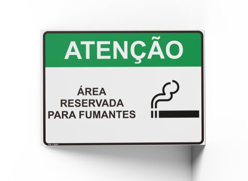 Placa PERMITIDO FUMAR 18x25x0,1cm