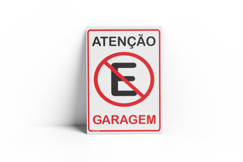 Placa PROIBIDO ESTACIONAR 18x25x0,1cm