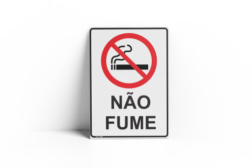 Placa PROIBIDO FUMAR 18x25x0,1cm