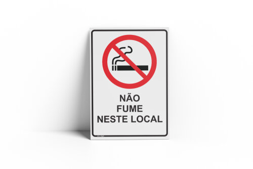 Placa PROIBIDO FUMAR 18x25x0,1cm