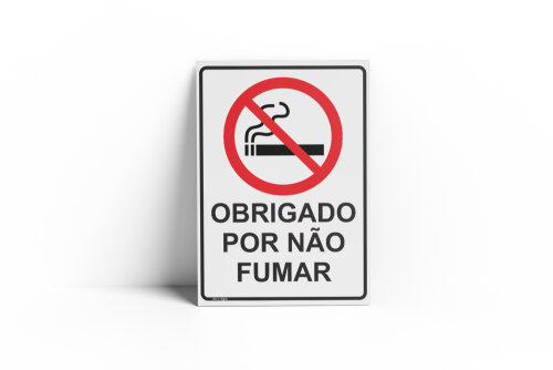 Placa PROIBIDO FUMAR 18x25x0,1cm