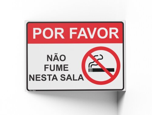 Placa PROIBIDO FUMAR 18x25x0,1cm