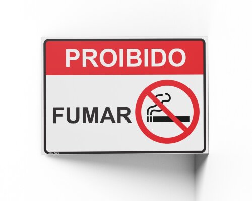 Placa PROIBIDO FUMAR 18x25x0,1cm