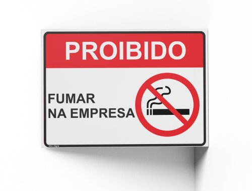 Placa PROIBIDO FUMAR 18x25x0,1cm