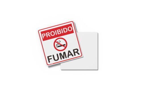 Placa PROIBIDO FUMAR 15x15x0,1cm