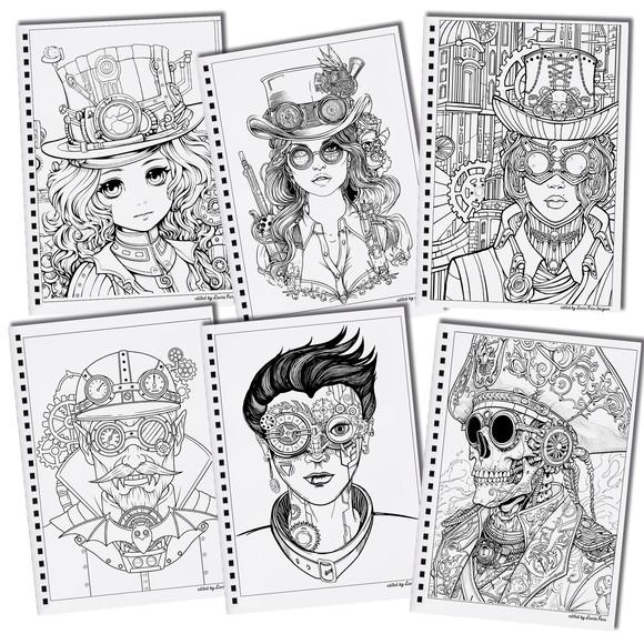 Arquivo Digital Livro de Colorir Arte Steampunk 02