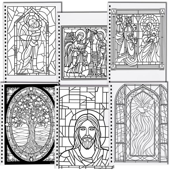 Arquivo Livro de Colorir de Arte Vitral
