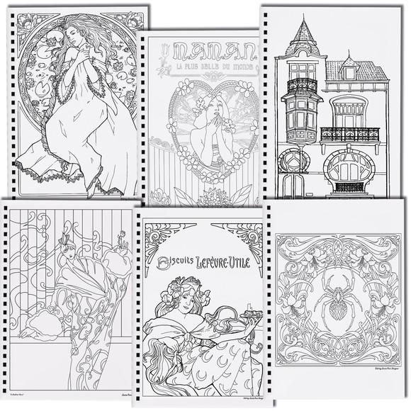 Arquivo Livro de Colorir de Arte Nouveau