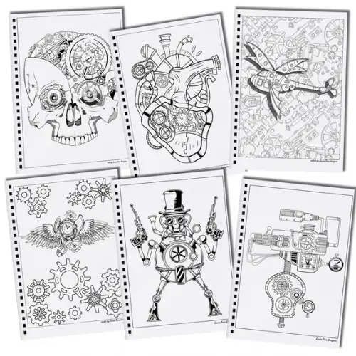 Arquivo Digital Livro de Colorir Arte Steampunk