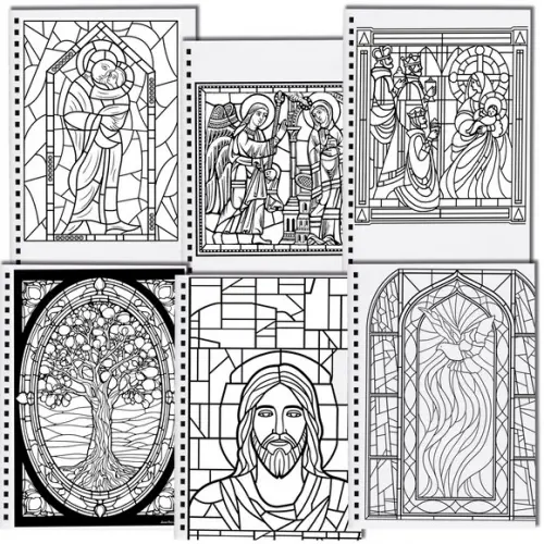 Arquivo Livro de Colorir de Arte Vitral
