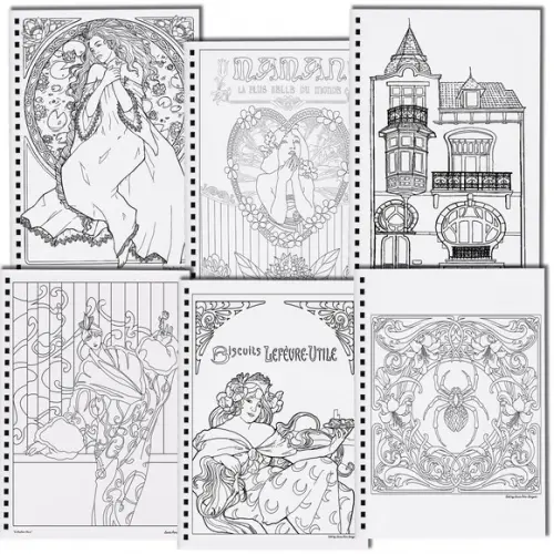 Arquivo Livro de Colorir de Arte Nouveau