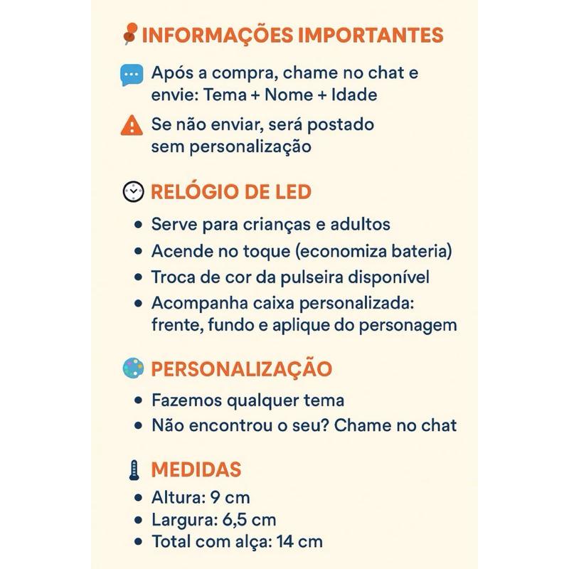 Lembrancinhas Relódio LED Looney Tunes