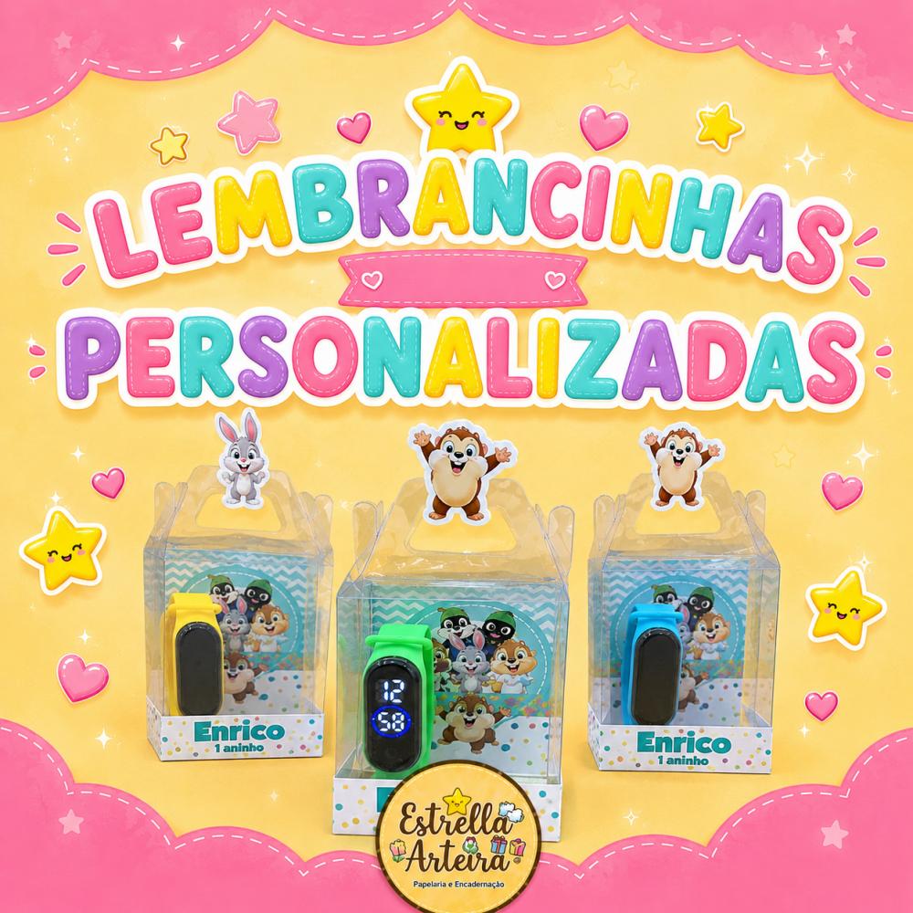 Lembrancinhas Relódio LED Looney Tunes