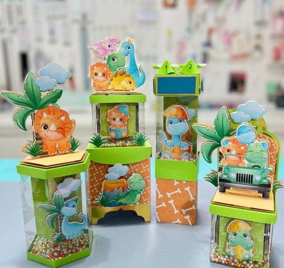 20 Caixinhas Luxo para Festa Tema Dinossauro