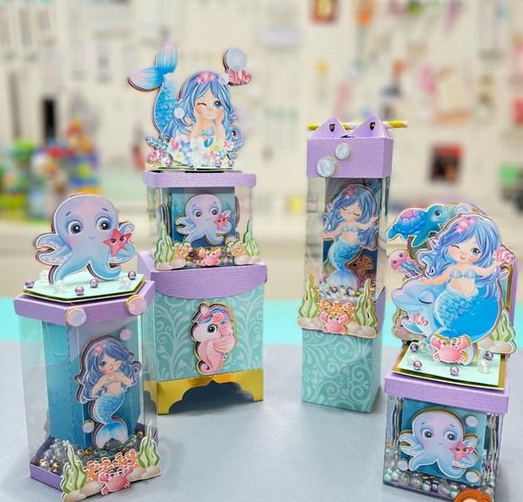 20 Caixinhas Luxo para Festa Tema Sereia