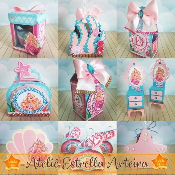 30 Caixinhas para Festa Tema Barbie Sereia