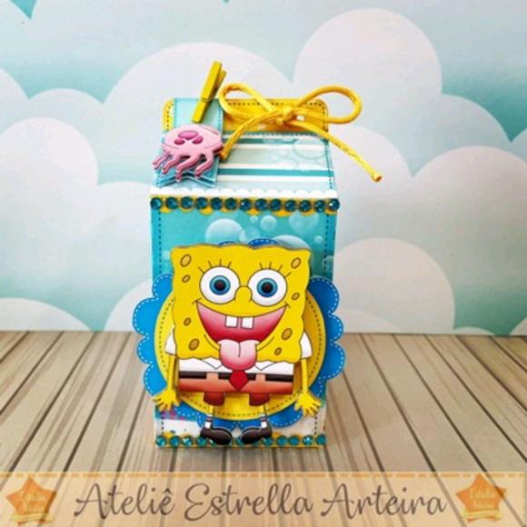 30 Caixinhas PEGUE E MONTE - Tema Bob Esponja