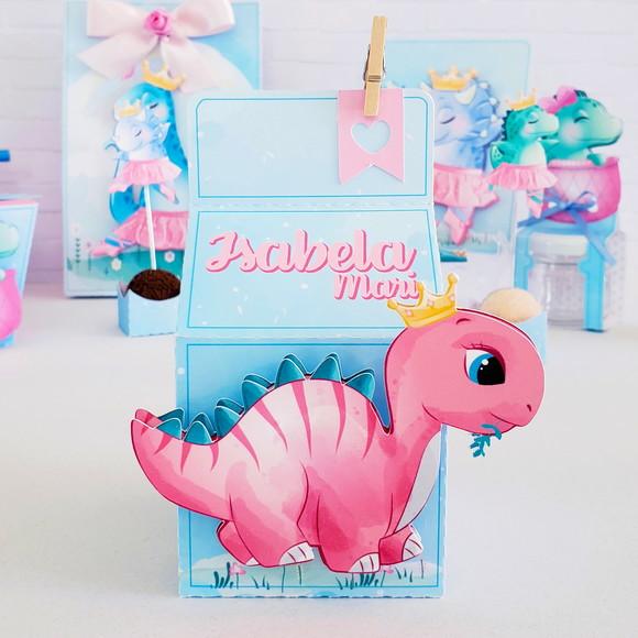 30 Caixinhas para Festa Tema Dinossauro Rosa