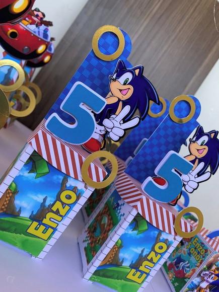 30 Caixinhas Tema Sonic