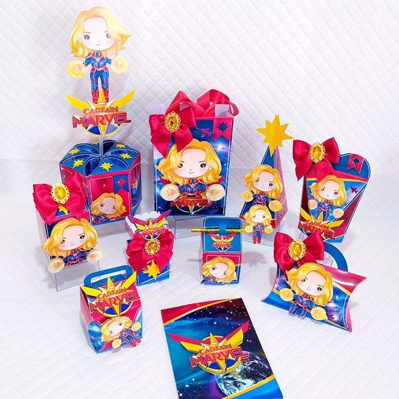 KIT 30 CAIXINHAS - CAPITÃ MARVEL
