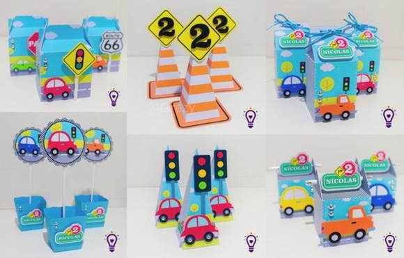 Kit 30 Caixinhas para Festa Carrinhos