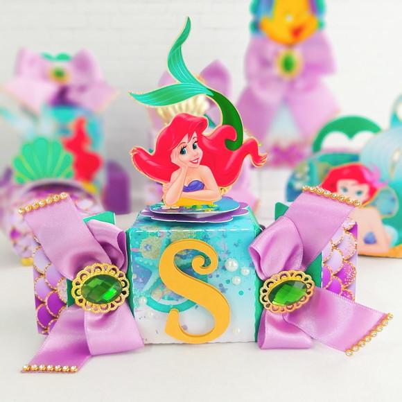 Kit 30 Caixinhas Para Festa Tema Ariel