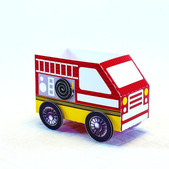 Kit 30 Caixinhas Tema Bombeiros
