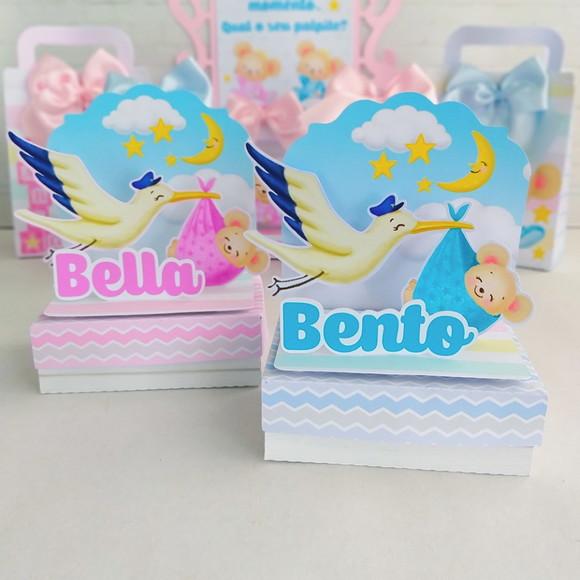 Kit 30 Caixinhas Tema Chá Revelação