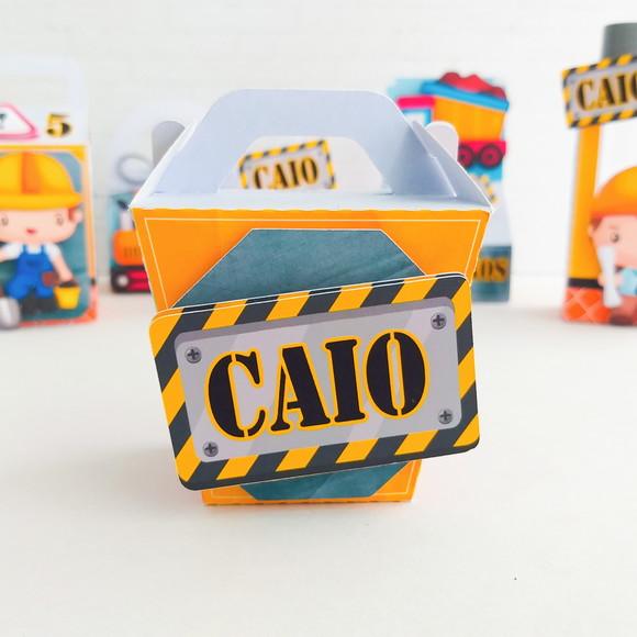 Kit 30 Caixinhas Tema Construção