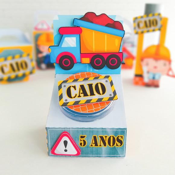 Kit 30 Caixinhas Tema Construção