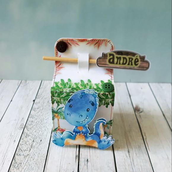 Kit 30 Caixinhas Tema Dinossauro Aquarelado