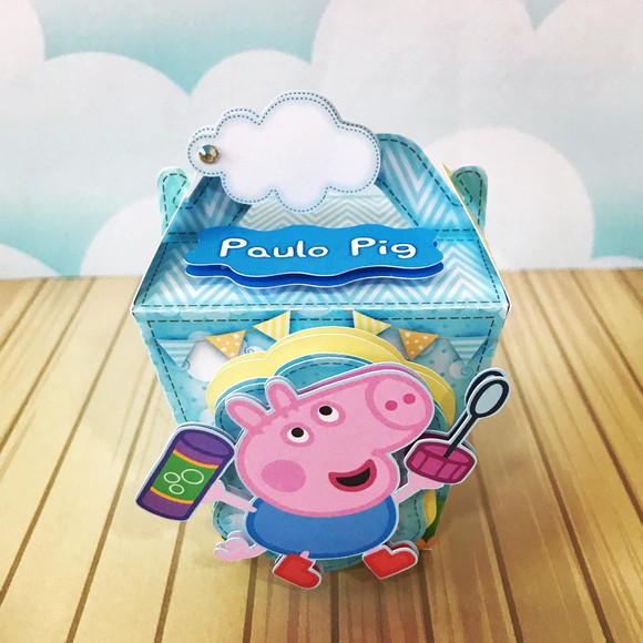 Kit 30 Caixinhas Tema Georg Pig