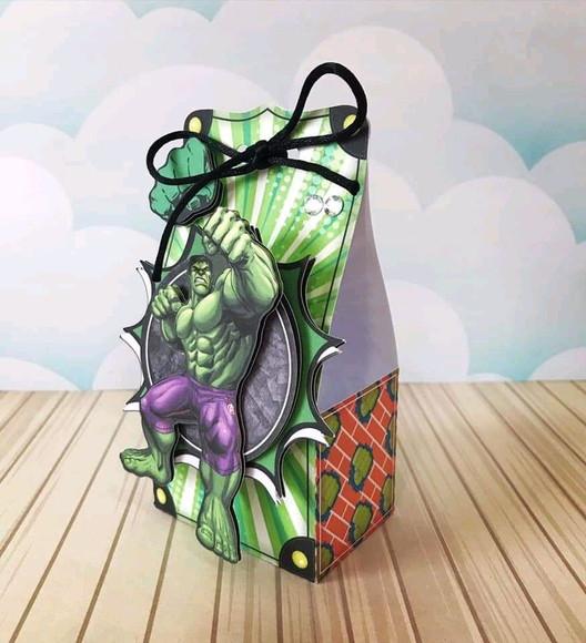 Kit 30 Caixinhas Tema Hulk