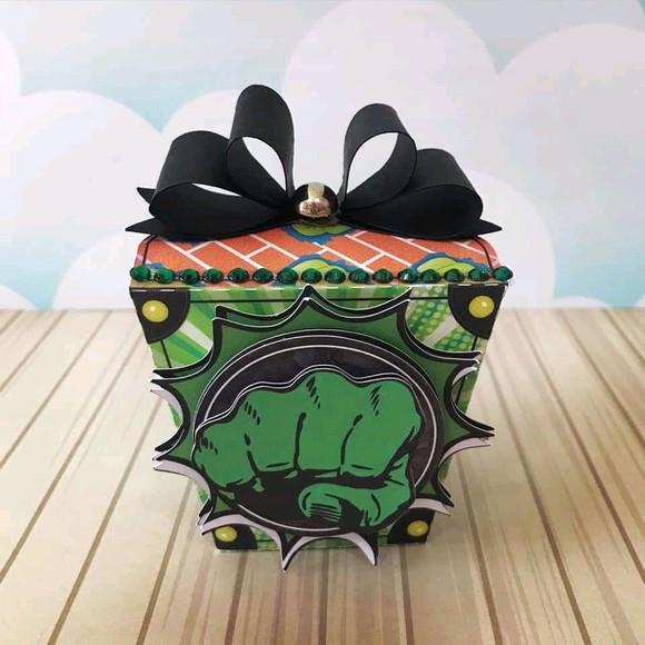 Kit 30 Caixinhas Tema Hulk