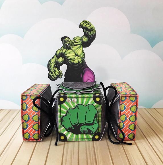 Kit 30 Caixinhas Tema Hulk