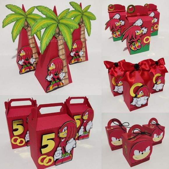 Kit 30 Caixinhas Tema Knuckles