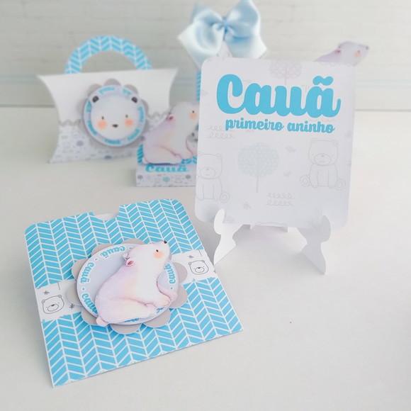 Kit 30 Caixinhas Tema Urso Polar