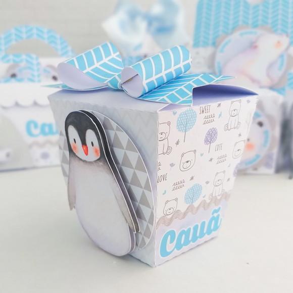 Kit 30 Caixinhas Tema Urso Polar