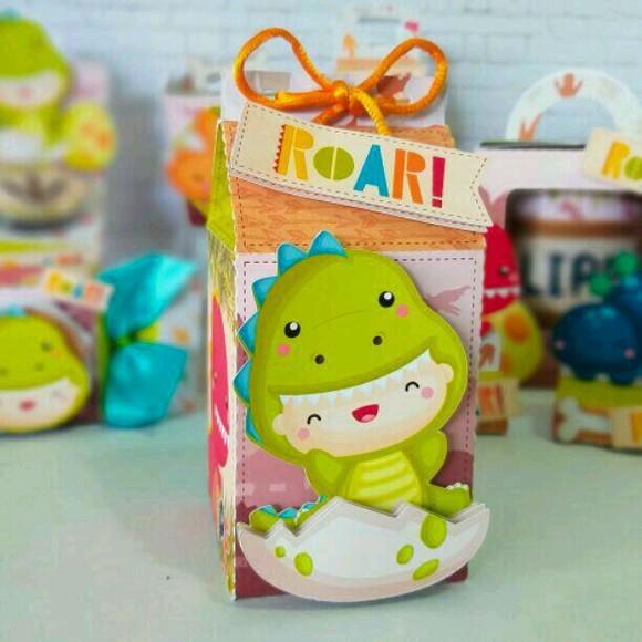 Kit 40 Caixinhas Tema Dino Baby