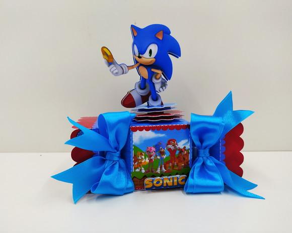 Kit 50 Caixinhas Para Festa Tema Sonic