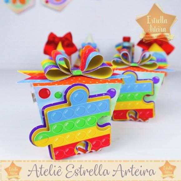 KIT FESTA 30 CAIXINHAS FIDGET TOYS POP IT