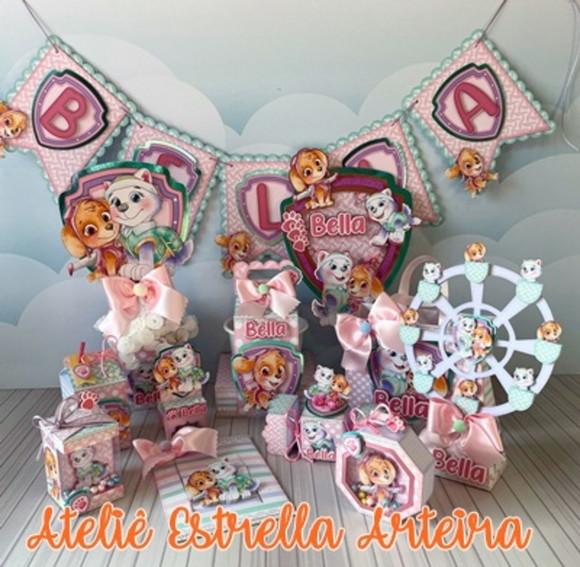 KIT FESTA COMPLETA PATRULHA CANINA ROSA