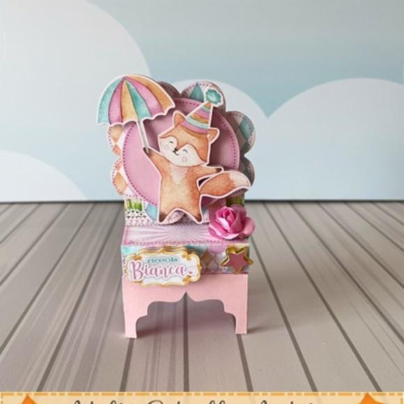 Porta Bis Duplo Tema Circo Rosa
